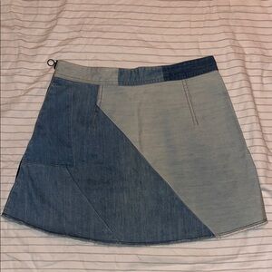 Zara Blue Denim Patchwork Mini Skirt